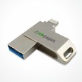 Flip metal USB flash drive with OTG connector